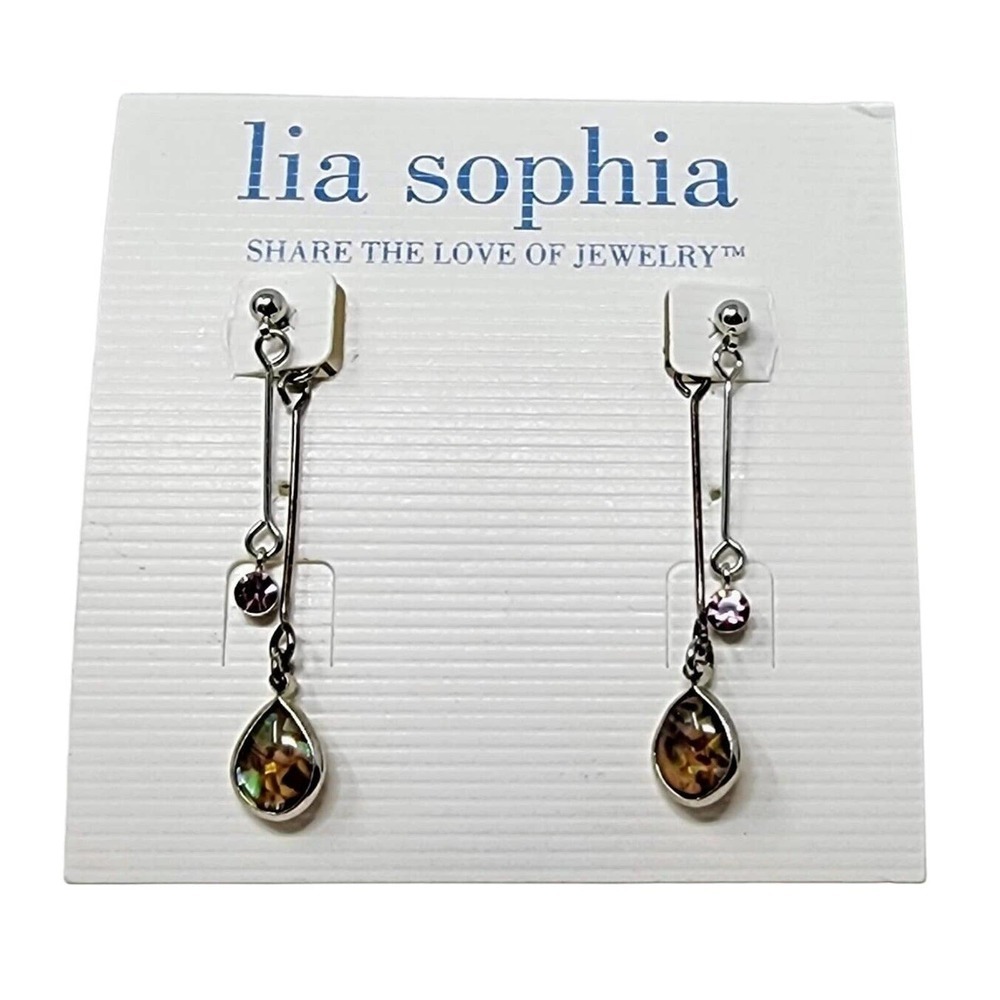 Lia Sophia Jewelry - Dangles Pierced Earrings - "Mystify" - Genuine Abalone